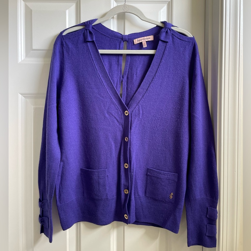 Juicy Couture Purple Wool Cardigan